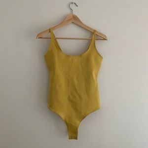 Yellow Smooth Cami Low Back Bodysuit size S
